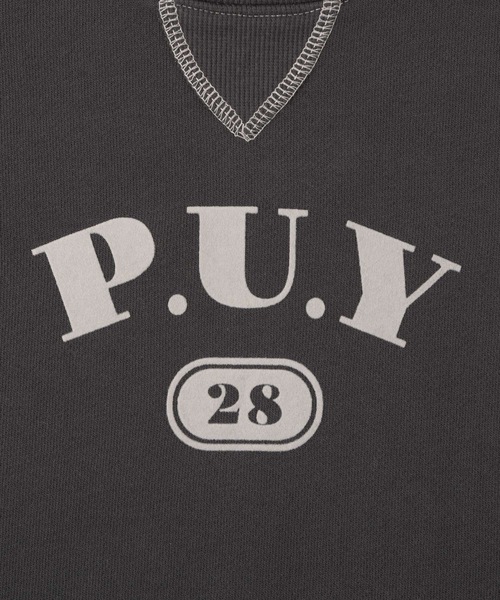 PUPPAPUPO（プッパプーポ）の「カレッジロゴ スウェット トレーナー（スウェット・キッズ・キナリ/チャコール・80/90/100/110）」の14枚目の写真