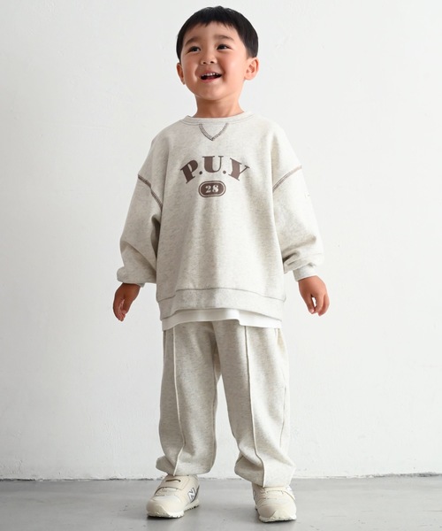 PUPPAPUPO（プッパプーポ）の「カレッジロゴ スウェット トレーナー（スウェット・キッズ・キナリ/チャコール・80/90/100/110）」の7枚目の写真