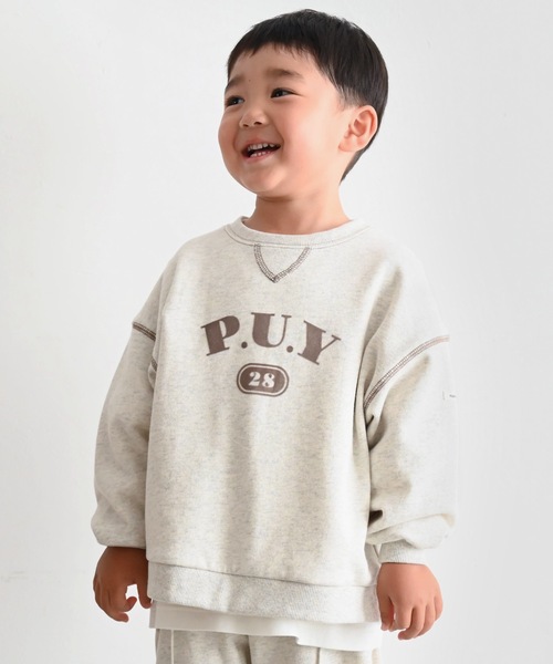 PUPPAPUPO（プッパプーポ）の「カレッジロゴ スウェット トレーナー（スウェット・キッズ・キナリ/チャコール・80/90/100/110）」の21枚目の写真