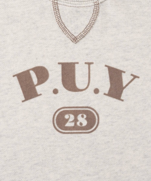 PUPPAPUPO（プッパプーポ）の「カレッジロゴ スウェット トレーナー（スウェット・キッズ・キナリ/チャコール・80/90/100/110）」の5枚目の写真