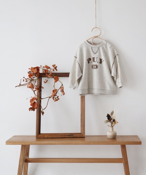 PUPPAPUPO（プッパプーポ）の「カレッジロゴ スウェット トレーナー（スウェット・キッズ・キナリ/チャコール・80/90/100/110）」の9枚目の写真