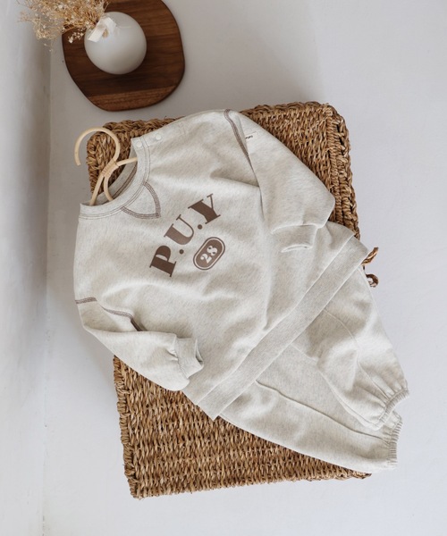 PUPPAPUPO（プッパプーポ）の「カレッジロゴ スウェット トレーナー（スウェット・キッズ・キナリ/チャコール・80/90/100/110）」の15枚目の写真