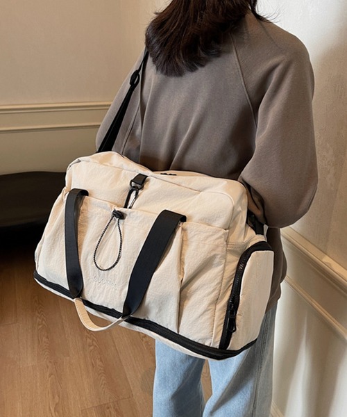 Lace Ladies(レースレディース)の「2WAY 多ポケット 大容量 フィットネス トート バッグ(ボストンバッグ・レディース・グレー/ブラック/ベージュ/ホワイト/グリーン・FREE)」の8枚目の写真