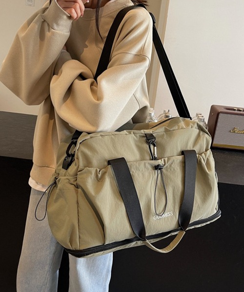 Lace Ladies(レースレディース)の「2WAY 多ポケット 大容量 フィットネス トート バッグ(ボストンバッグ・レディース・グレー/ブラック/ベージュ/ホワイト/グリーン・FREE)」の17枚目の写真