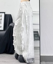 .KOM（ドットコム）の「『.KOM/ドットケーオーエム』ダメージワイドデニムパンツ【Y】【CN】（デニムパンツ）」