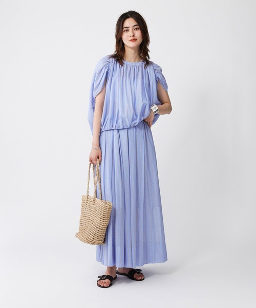 BABYLONE（バビロン）の「タフタギャザーロングスカート（スカート・レディース・ホワイト/ブラック/サックスブルー・フリー）」の16枚目の写真