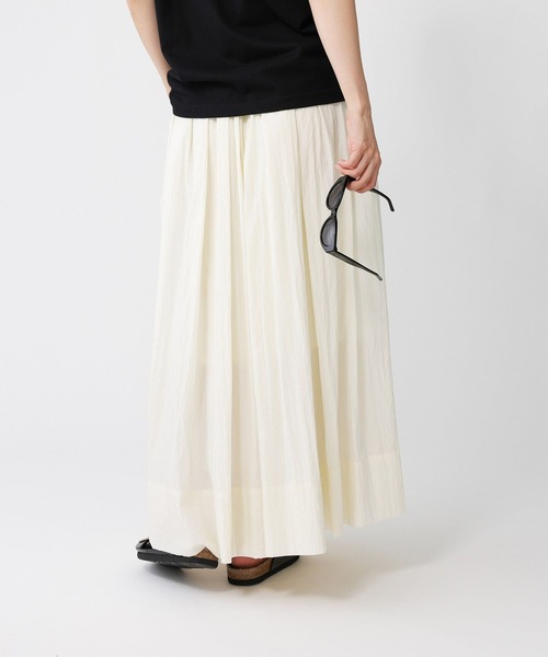 BABYLONE（バビロン）の「タフタギャザーロングスカート（スカート・レディース・ホワイト/ブラック/サックスブルー・フリー）」の9枚目の写真