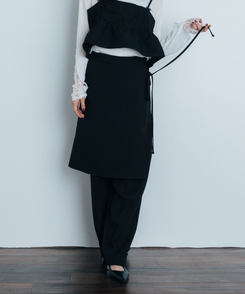 Shelly island（シェリーアイランド）の「レイヤードスラックスパンツ（その他パンツ・レディース・グレー/ブラック/ブラウン・FREE）」の2枚目の写真