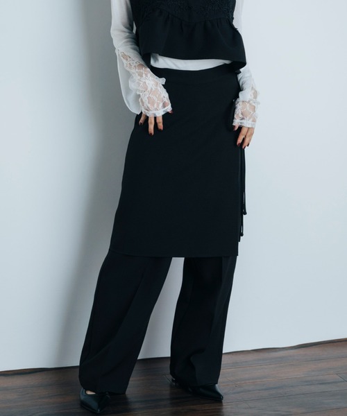 Shelly island（シェリーアイランド）の「レイヤードスラックスパンツ（その他パンツ・レディース・グレー/ブラック/ブラウン・FREE）」の9枚目の写真