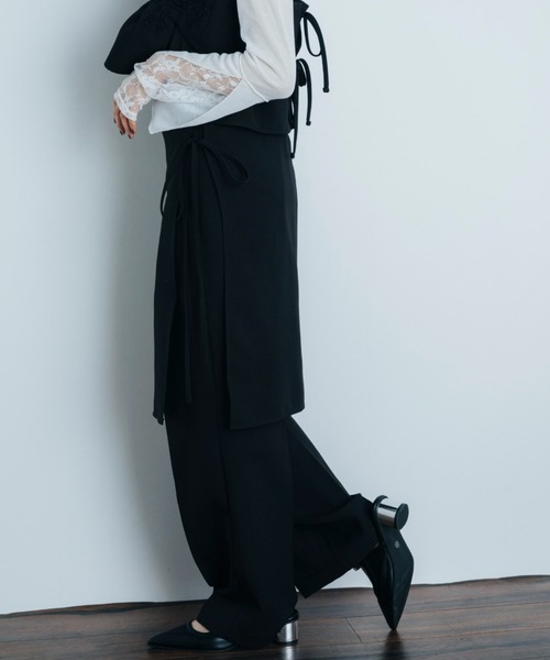 Shelly island（シェリーアイランド）の「レイヤードスラックスパンツ（その他パンツ・レディース・グレー/ブラック/ブラウン・FREE）」の6枚目の写真