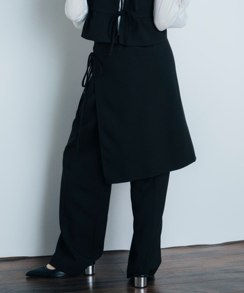 Shelly island（シェリーアイランド）の「レイヤードスラックスパンツ（その他パンツ・レディース・グレー/ブラック/ブラウン・FREE）」の5枚目の写真