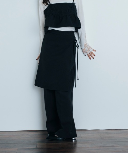 Shelly island（シェリーアイランド）の「レイヤードスラックスパンツ（その他パンツ・レディース・グレー/ブラック/ブラウン・FREE）」の8枚目の写真