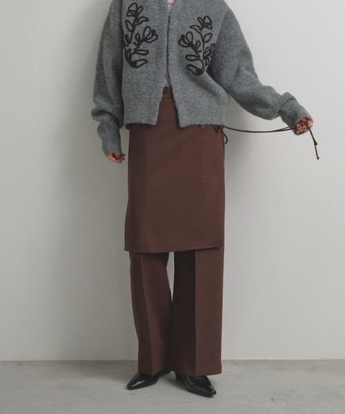 Shelly island（シェリーアイランド）の「レイヤードスラックスパンツ（その他パンツ・レディース・グレー/ブラック/ブラウン・FREE）」の19枚目の写真