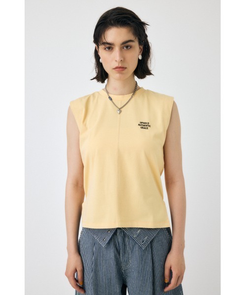 MOUSSY（マウジー）の「TINY LETTER SLEEVELESS トップス（タンクトップ・レディース・オレンジ系その他/ホワイト/ネイビー・FREE）」の10枚目の写真