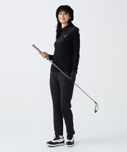 BEAMS GOLF(ビームスゴルフ)の「PURPLE LABEL / 衿付 グリッドプルオーバーシャツ(ポロシャツ・レディース・ブラック/ホワイト/ネイビー・SMALL/MEDIUM/LARGE)」の8枚目の写真