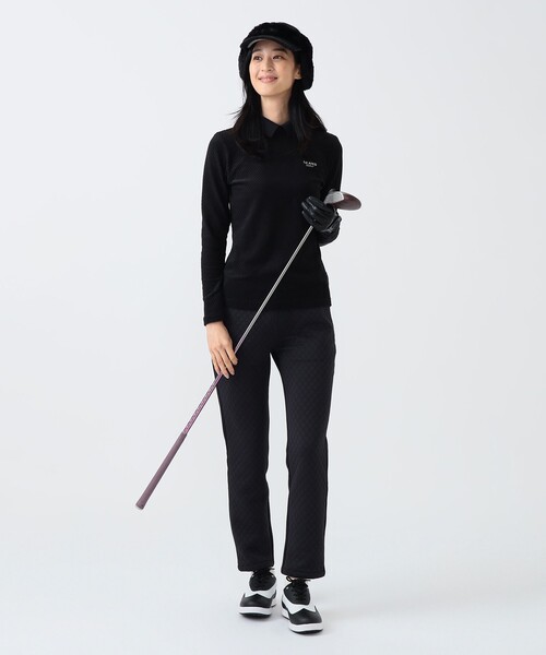 BEAMS GOLF(ビームスゴルフ)の「PURPLE LABEL / 衿付 グリッドプルオーバーシャツ(ポロシャツ・レディース・ブラック/ホワイト/ネイビー・SMALL/MEDIUM/LARGE)」の9枚目の写真