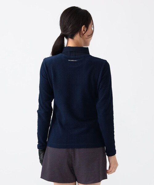 BEAMS GOLF(ビームスゴルフ)の「PURPLE LABEL / 衿付 グリッドプルオーバーシャツ(ポロシャツ・レディース・ブラック/ホワイト/ネイビー・SMALL/MEDIUM/LARGE)」の15枚目の写真
