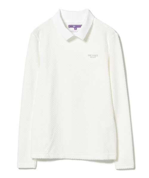 BEAMS GOLF(ビームスゴルフ)の「PURPLE LABEL / 衿付 グリッドプルオーバーシャツ(ポロシャツ・レディース・ブラック/ホワイト/ネイビー・SMALL/MEDIUM/LARGE)」の17枚目の写真
