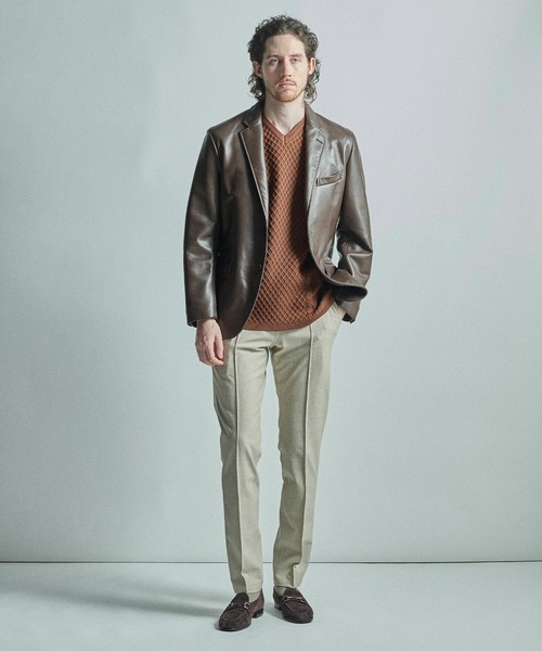 MEN'S BIGI（メンズビギ）の「ニットコンビ フェイクスエード長袖Tシャツ（Tシャツ/カットソー・メンズ・マスタード/ブラウン/グレー/ブラック・04/02/01/03）」の14枚目の写真