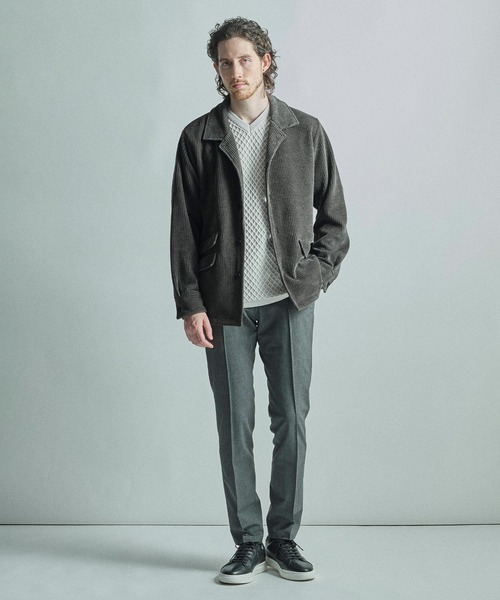 MEN'S BIGI（メンズビギ）の「ニットコンビ フェイクスエード長袖Tシャツ（Tシャツ/カットソー・メンズ・マスタード/ブラウン/グレー/ブラック・04/02/01/03）」の10枚目の写真