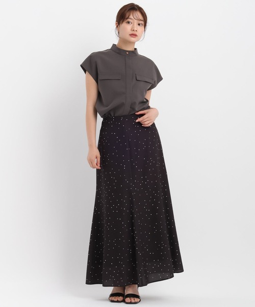 Andemiu（アンデミュウ）の「ポケットデザインフレンチスリーブシャツ579753（シャツ/ブラウス・レディース・アイボリー/チャコールグレー/オレンジ・FREE）」の10枚目の写真