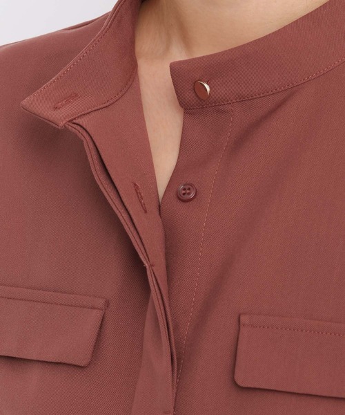 Andemiu（アンデミュウ）の「ポケットデザインフレンチスリーブシャツ579753（シャツ/ブラウス・レディース・アイボリー/チャコールグレー/オレンジ・FREE）」の18枚目の写真