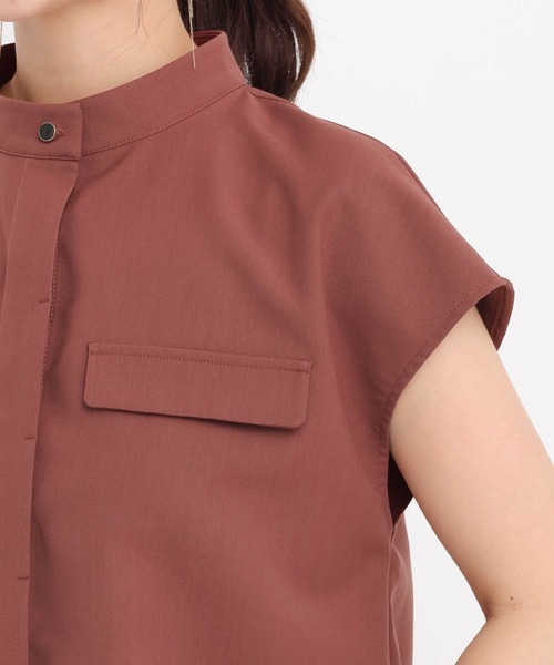 Andemiu（アンデミュウ）の「ポケットデザインフレンチスリーブシャツ579753（シャツ/ブラウス・レディース・アイボリー/チャコールグレー/オレンジ・FREE）」の19枚目の写真