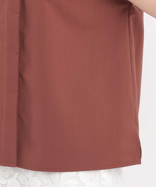 Andemiu（アンデミュウ）の「ポケットデザインフレンチスリーブシャツ579753（シャツ/ブラウス・レディース・アイボリー/チャコールグレー/オレンジ・FREE）」の20枚目の写真