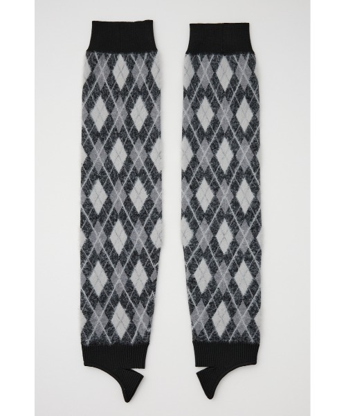 SLY（スライ）の「ARGYLE CHECK HG LEG WARMER アーガイルチェック ハイゲージ レッグウォーマー 秋服（レッグウォーマー・レディース・ブラック/ブルー/グレー・FREE）」の4枚目の写真