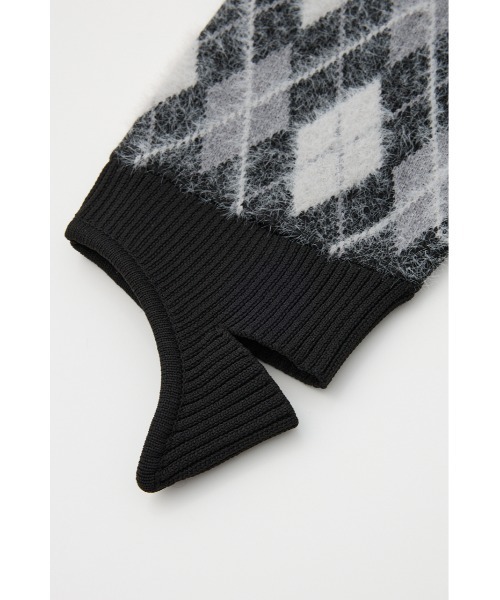 SLY（スライ）の「ARGYLE CHECK HG LEG WARMER アーガイルチェック ハイゲージ レッグウォーマー 秋服（レッグウォーマー・レディース・ブラック/ブルー/グレー・FREE）」の5枚目の写真