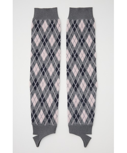 SLY（スライ）の「ARGYLE CHECK HG LEG WARMER アーガイルチェック ハイゲージ レッグウォーマー 秋服（レッグウォーマー・レディース・ブラック/ブルー/グレー・FREE）」の9枚目の写真