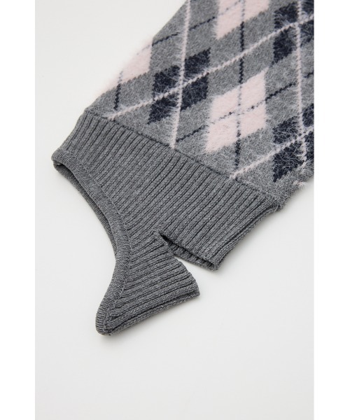 SLY（スライ）の「ARGYLE CHECK HG LEG WARMER アーガイルチェック ハイゲージ レッグウォーマー 秋服（レッグウォーマー・レディース・ブラック/ブルー/グレー・FREE）」の11枚目の写真
