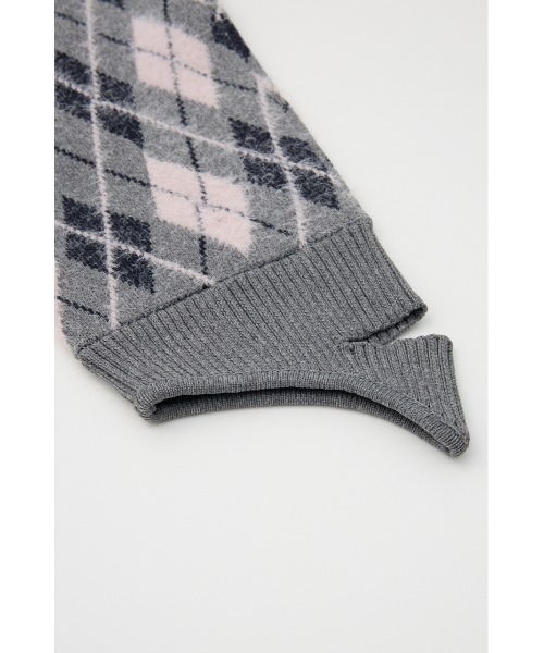 SLY（スライ）の「ARGYLE CHECK HG LEG WARMER アーガイルチェック ハイゲージ レッグウォーマー 秋服（レッグウォーマー・レディース・ブラック/ブルー/グレー・FREE）」の12枚目の写真