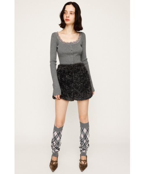 SLY（スライ）の「ARGYLE CHECK HG LEG WARMER アーガイルチェック ハイゲージ レッグウォーマー 秋服（レッグウォーマー・レディース・ブラック/ブルー/グレー・FREE）」の16枚目の写真