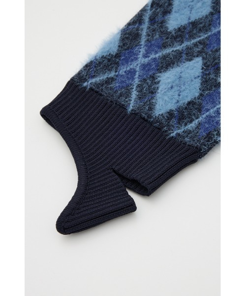 SLY（スライ）の「ARGYLE CHECK HG LEG WARMER アーガイルチェック ハイゲージ レッグウォーマー 秋服（レッグウォーマー・レディース・ブラック/ブルー/グレー・FREE）」の19枚目の写真