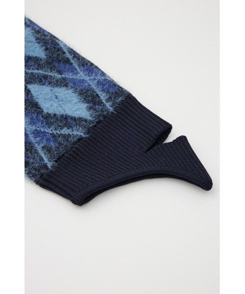 SLY（スライ）の「ARGYLE CHECK HG LEG WARMER アーガイルチェック ハイゲージ レッグウォーマー 秋服（レッグウォーマー・レディース・ブラック/ブルー/グレー・FREE）」の20枚目の写真