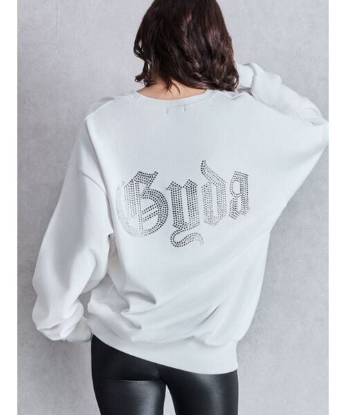 GYDA（ジェイダ）の「グレーはWEB限定カラー！GG BACK bijouプルオーバー（パーカー・レディース・オフホワイト/グレー/ブラック/ピンク・FREE）」の2枚目の写真