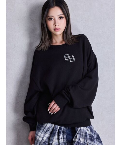 GYDA（ジェイダ）の「グレーはWEB限定カラー！GG BACK bijouプルオーバー（パーカー・レディース・オフホワイト/グレー/ブラック/ピンク・FREE）」の6枚目の写真