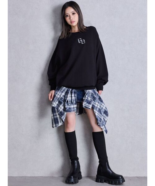 GYDA（ジェイダ）の「グレーはWEB限定カラー！GG BACK bijouプルオーバー（パーカー・レディース・オフホワイト/グレー/ブラック/ピンク・FREE）」の8枚目の写真