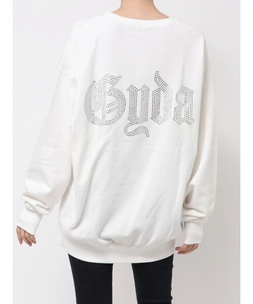 GYDA（ジェイダ）の「グレーはWEB限定カラー！GG BACK bijouプルオーバー（パーカー・レディース・オフホワイト/グレー/ブラック/ピンク・FREE）」の2枚目の写真