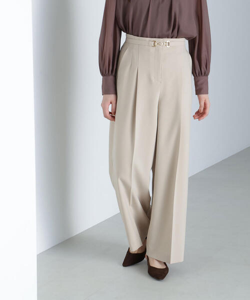 NATURAL BEAUTY BASIC（ナチュラルビューティーベーシック）の「◇ビットベルトワイドパンツ（その他パンツ・レディース・ネイビー/ライトグリーン/ベージュ・P/S/MEDIUM/SMALL）」の6枚目の写真