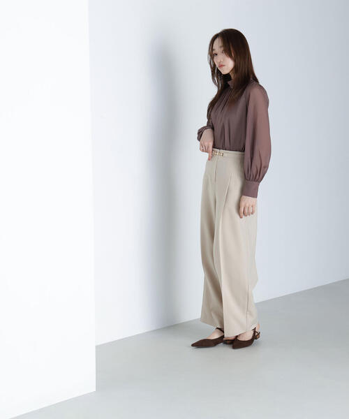 NATURAL BEAUTY BASIC（ナチュラルビューティーベーシック）の「◇ビットベルトワイドパンツ（その他パンツ・レディース・ネイビー/ライトグリーン/ベージュ・P/S/MEDIUM/SMALL）」の7枚目の写真