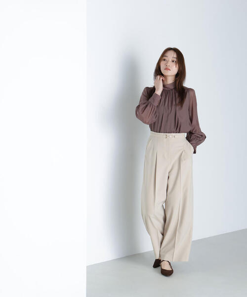 NATURAL BEAUTY BASIC（ナチュラルビューティーベーシック）の「◇ビットベルトワイドパンツ（その他パンツ・レディース・ネイビー/ライトグリーン/ベージュ・P/S/MEDIUM/SMALL）」の8枚目の写真