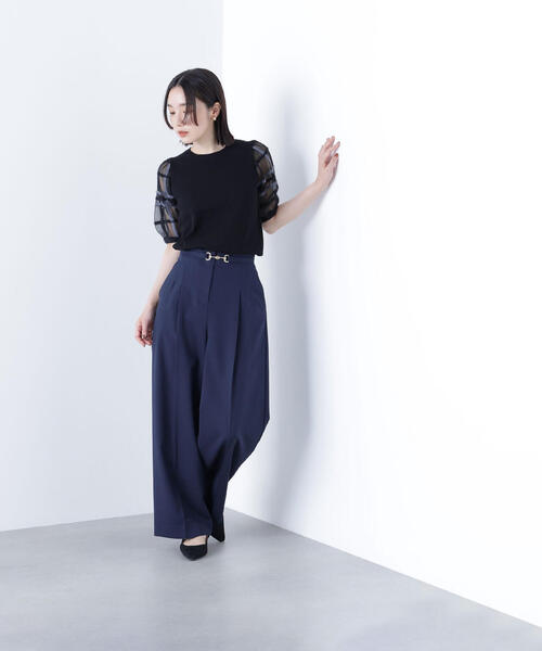 NATURAL BEAUTY BASIC（ナチュラルビューティーベーシック）の「◇ビットベルトワイドパンツ（その他パンツ・レディース・ネイビー/ライトグリーン/ベージュ・P/S/MEDIUM/SMALL）」の21枚目の写真