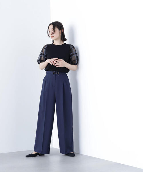 NATURAL BEAUTY BASIC（ナチュラルビューティーベーシック）の「◇ビットベルトワイドパンツ（その他パンツ・レディース・ネイビー/ライトグリーン/ベージュ・P/S/MEDIUM/SMALL）」の20枚目の写真