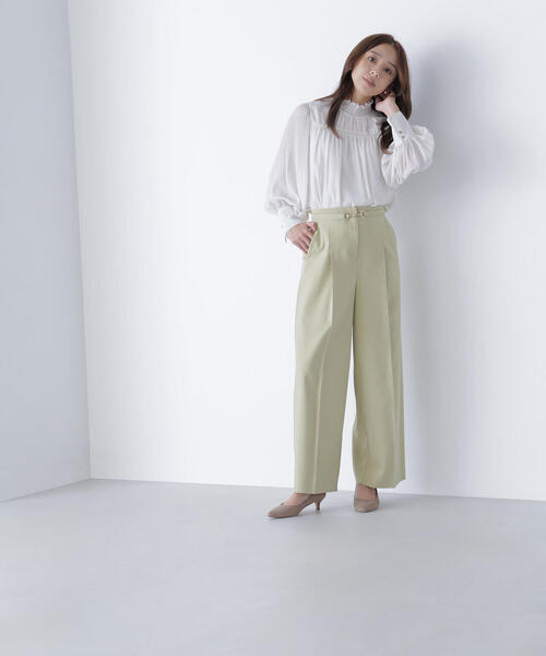 NATURAL BEAUTY BASIC（ナチュラルビューティーベーシック）の「◇ビットベルトワイドパンツ（その他パンツ・レディース・ネイビー/ライトグリーン/ベージュ・P/S/MEDIUM/SMALL）」の9枚目の写真