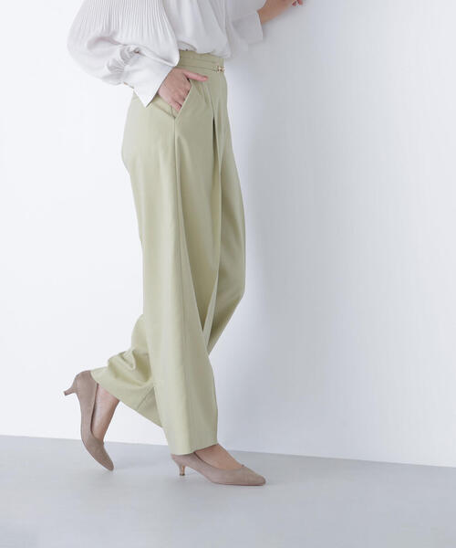 NATURAL BEAUTY BASIC（ナチュラルビューティーベーシック）の「◇ビットベルトワイドパンツ（その他パンツ・レディース・ネイビー/ライトグリーン/ベージュ・P/S/MEDIUM/SMALL）」の8枚目の写真