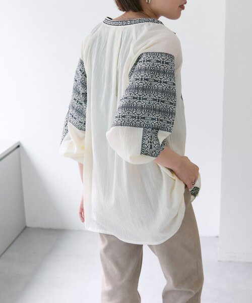 【ear PAPILLONNER】刺しゅうシャツ SUM1 STYLE セール】刺しゅうブラウス【SUM1 STYLE】（シャツ/ブラウス