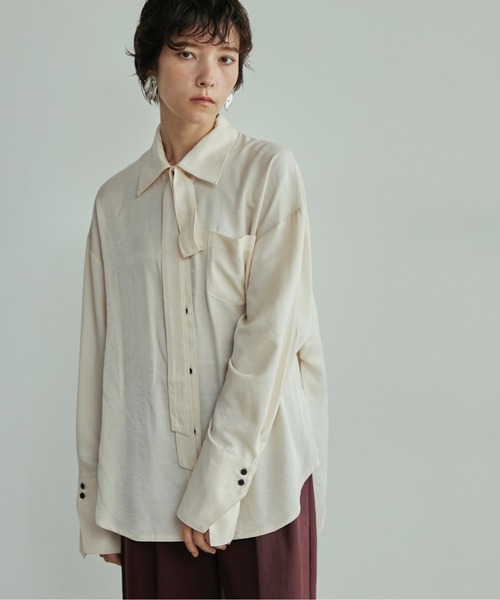 セール】シルキーボウタイオーバーシャツ（シャツ/ブラウス）｜LOSCa