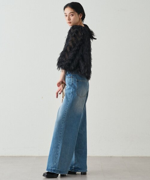 LOUNGEDRESS(ラウンジドレス)の「ハイウエストデニムパンツ(デニムパンツ・レディース・ブルー・SMALL/MEDIUM)」の4枚目の写真